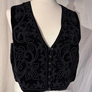 Black Embroidered Vest